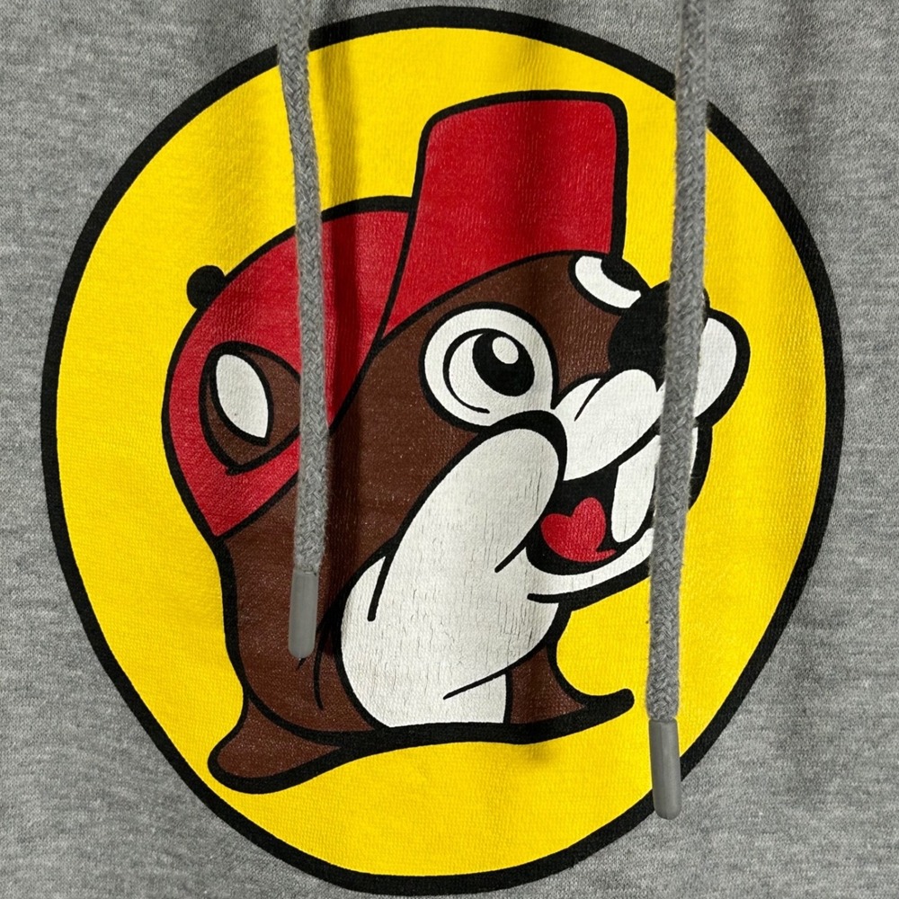 Buc-ee's Heather Gray Beaver Logo Pullover Hoodie Sweatshirt Size 3XL